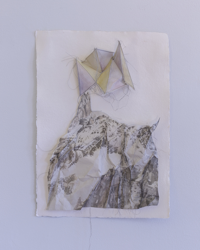 Paper Architecture: Dent du Géant 2020 Inkjet print on paper, thread 30 x 42cm